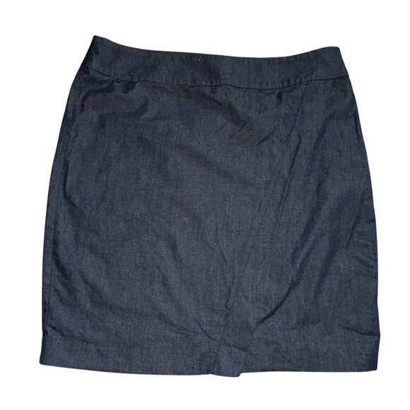 Ann Taylor Factory Wrap Front Chambray Pencil Skirt-Blue-12P-GUC - Picture 1 of 6